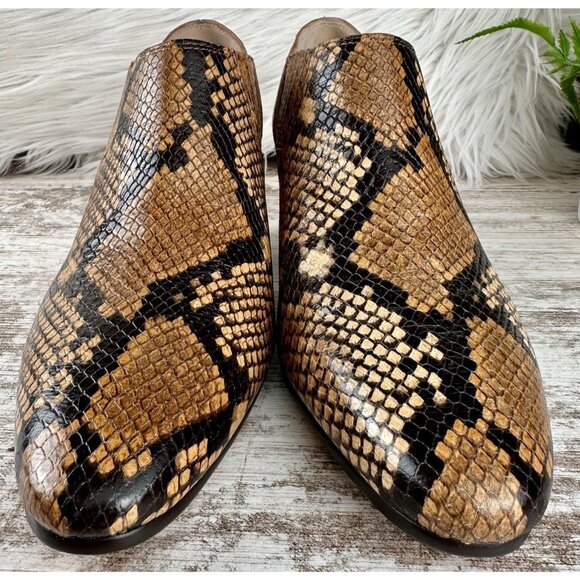 J.CREW Piper Ankle Boots Women’s 8.5 Snake Embossed Italian Leather Block Heel - Picture 2 of 11